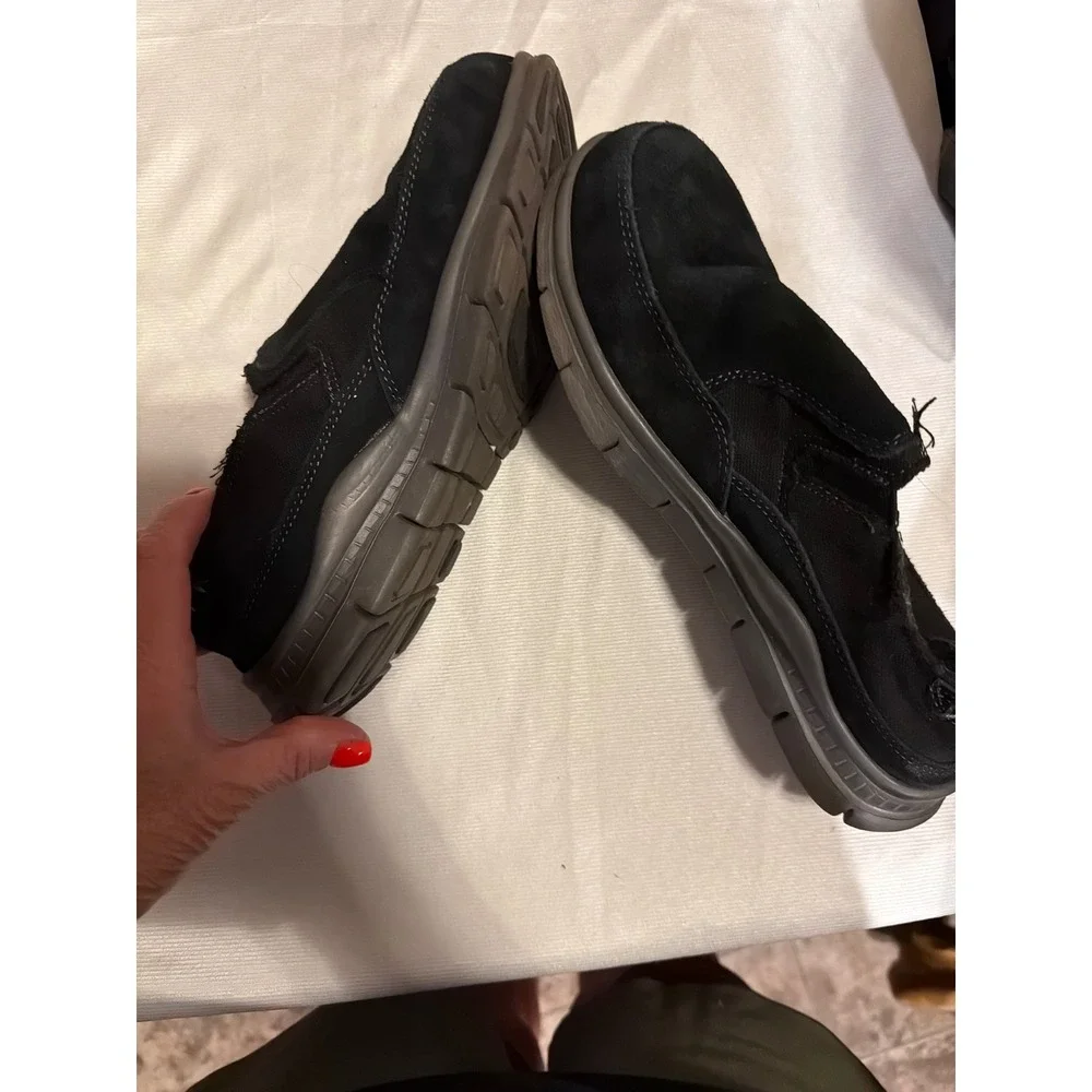 Hytest K13000 Mens 8W Black Suede Composite Toe Slip On Work Shoes Wide